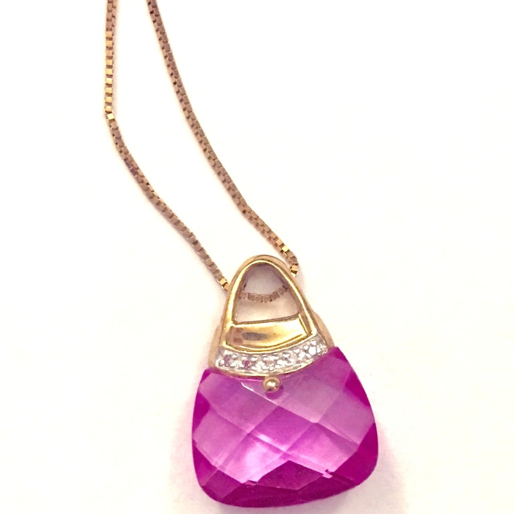 ALWAND VAHAN 10K 24" 14K MIDAS YG SAPPHIRE PURSE